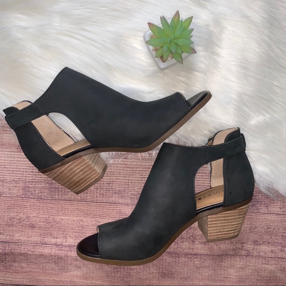 Lucky Brand Shoes - Lucky Brand Barimo Open Toed Heeled Black Bootie
